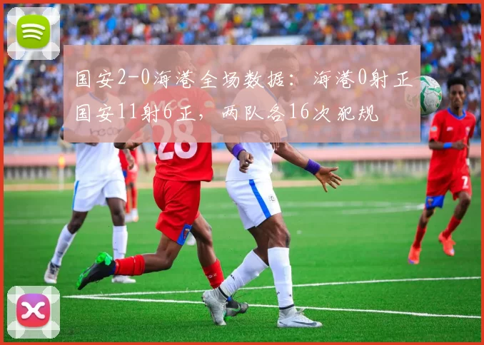 国安2-0海港全场数据：海港0射正国安11射6正，两队各16次犯规